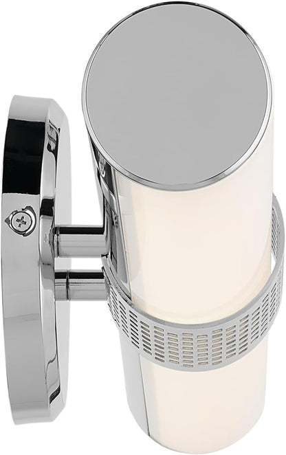 Kichler Sashi 18" LED Small Bath Bar with White Glass in Chrome, Modern, for Vanity, Fireplace, Buffet, Hallway, Vanity Mirror, (18" W x 5" H), 55191CHLED