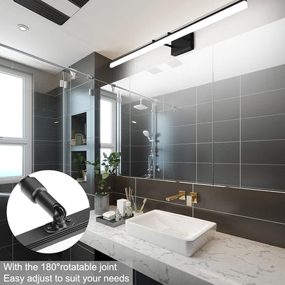 Aipsun 48inch Black Bathroom Llight Fixtures LED Vanity Light Adjustable Modern Vanity Lights Over Mirror Rotatable Lighting 5500K