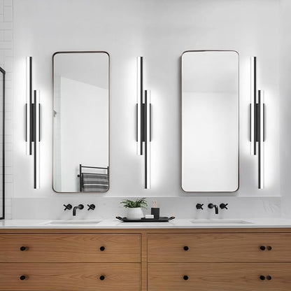 PRESDE 40 Inch LED Bathroom Vanity Light Bar, Modern Black Wall Lighting Fixture Over Mirror 5CCT