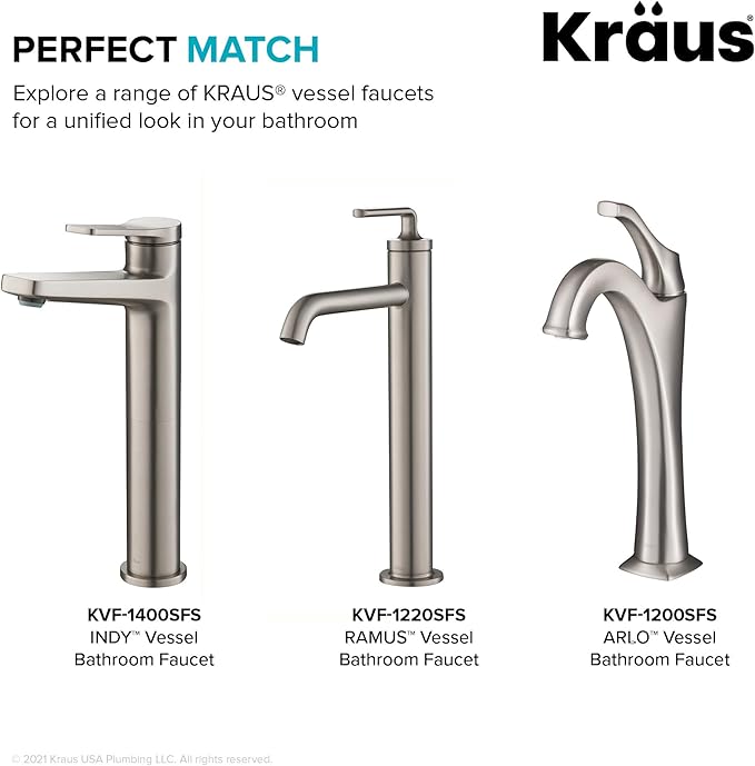 KRAUS Bathroom Sink Pop-Up Drain Assembly in Matte Black for Vessel Sinks and Sinks without Overflow, with Extended Thread for Thicker Countertops, PU-L10MB