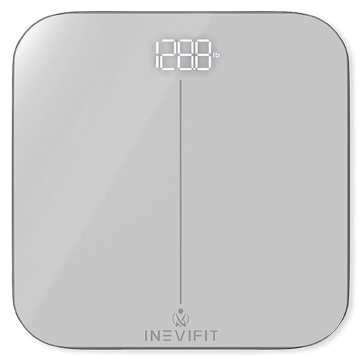 INEVIFIT Bathroom Scale, Highly Accurate Digital Bathroom Body Scale, Measures Weight up to 400 lbs. Includes Batteries