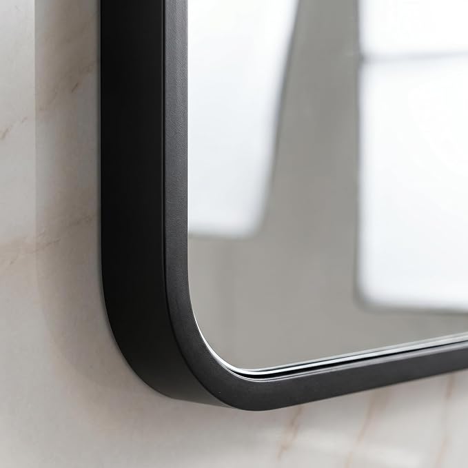 HARRITPURE 24"x36" Arched Bathroom Mirror Wall Mounted Black Arch Mirror | Vanity Aluminum Alloy Frame Arch Wall Mirror for Living Room, Bedroom, Entryway