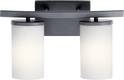 Kichler 45496BK Crosby Vanity, 2-Light 200 Total Watts, Black