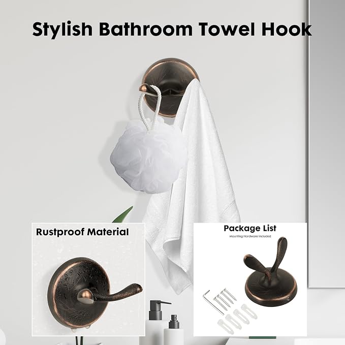Antique 4 Piece Bathroom Hardware Accessories Set Oil Rubbed Bronze,24 Inch Towel Bar Set with Double Post Pivoting Toilet Paper Holder,Towel Rack Set Vintage,Bathroom Towel Holder Set Bronze