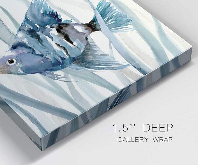 Renditions Gallery Fish in Seagrass II Wall Art, Premium Gallery Wrapped Canvas Decor, Ready to Hang, 40 in H x 40 in W, Made in America Print