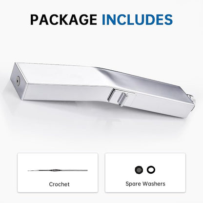G-Promise All Metal Square Handheld Head with Power Wash Mode (Chrome) | All Metal Construction, Powerful Wash Mode, Side Push Switch, Modern Look, Simple to Install
