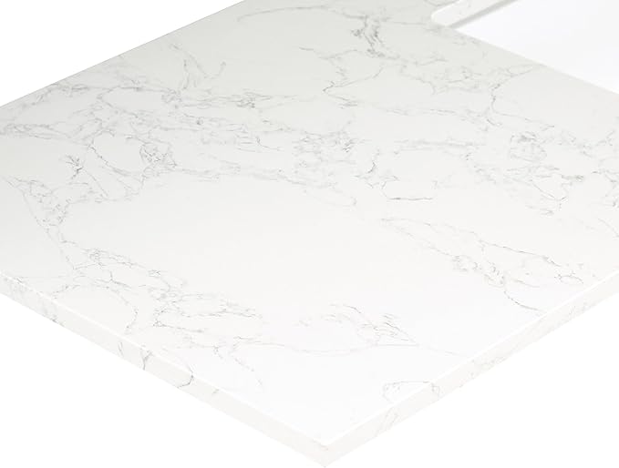 Ceres 49" Engineered Stone Vanity Top in Grain White with Single White Sink