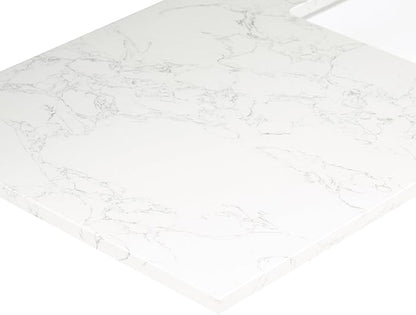 Ceres 49" Engineered Stone Vanity Top in Grain White with Single White Sink