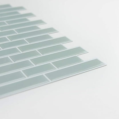 In Home NH2361 Sea Glass Peel & Stick Backsplash Tiles, Blue