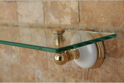 Kingston Brass BA1119PB Victorian Glass Shelf, Polished Brass