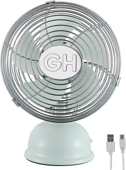 Good Housekeeping 5" All-Metal (92524) USB Desktop Laptop Nightstand Fan with Oscillation (Breezewave)