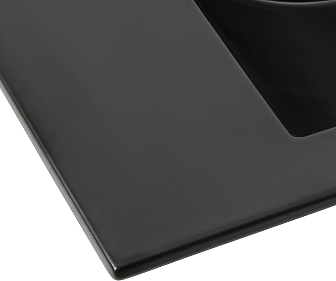 JONATHAN Y SNK1003B Ancillary 3-Hole 36 in. W x 18.25 in. D Classic Contemporary Rectangular Ceramic Single Sink Basin Vanity Top, Black