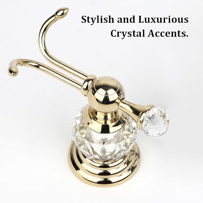 Gold Crystal Towel Hooks for Bathroom Wall Mounted Hand Towel Holder Kitchen Robe Hook Bedroom Towel Hanger,Drilling Installation