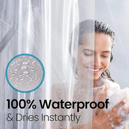 LiBa Bathroom Shower Curtain - Waterproof Plastic Shower Curtain Premium PEVA Non-Toxic with Rust Proof Grommets Clear 10G Heavy Duty Bathroom Accessories 72x78