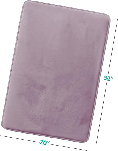 Clara Clark Bathroom Rugs, Velvet Memory Foam Bath Mat, Non-Slip Bath Rugs, Machine Wash, Dries Quickly, Ultra Soft Plush Bath Mats for Bathroom, 20 x 32, Dusty Purple