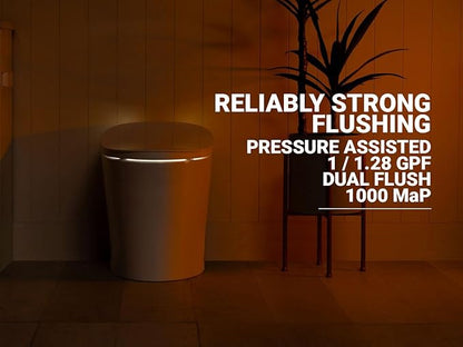 BidetKing Throne LITE Smart Toilet Bidet Combination | Powerful Dual Flush | ADA Chair Height | Automatic Lid and Seat | DirectDry | Foam Shield | Endless Warm Water | 3 Year Warranty (Throne LITE)