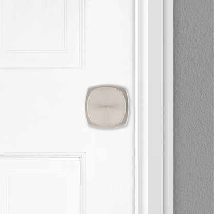 Kwikset Arroyo Knob Dummy Door Knob, Single Sided Handle for Closets, French Double Doors, and Pantry, Satin Nickel Non-Turning Interior Push/Pull Door Knob, with Microban Protection