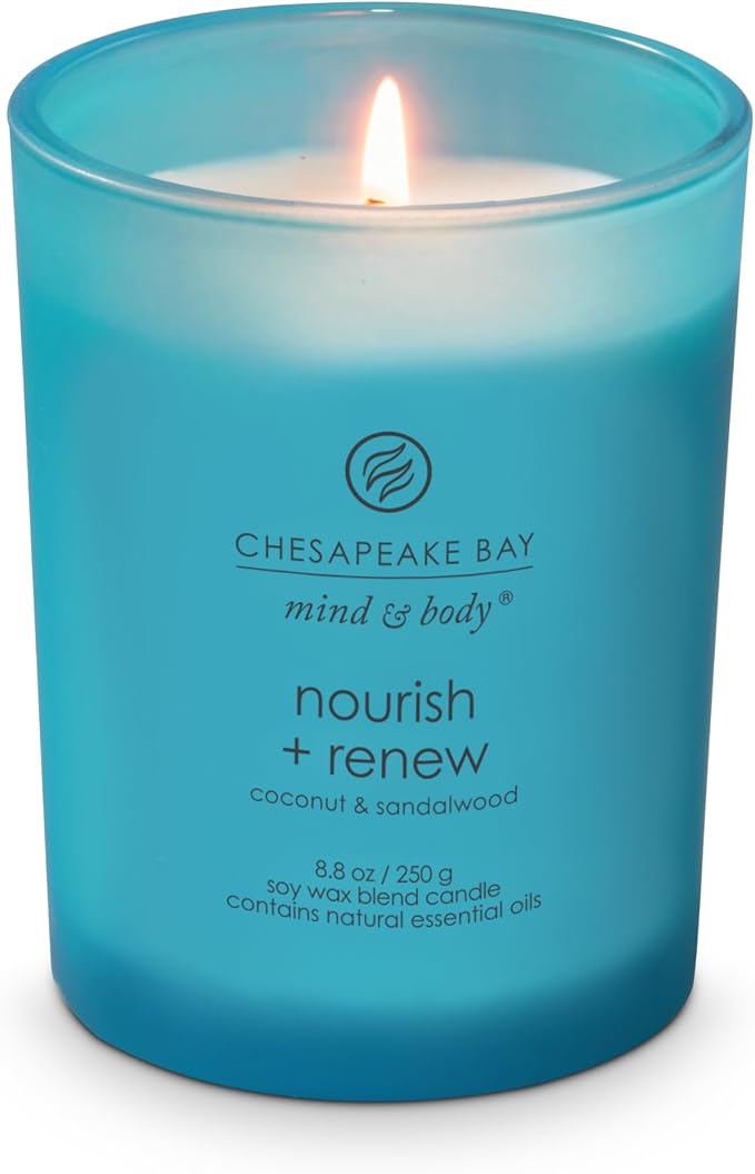 Chesapeake Bay Candle Mind & Body Medium Jar Candle Nourish + Renew (Coconut & Sandalwood) (Pack of 4)