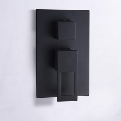 SUMERAIN Bathroom Matte Black Shower System Fixtures | 8" Stainless Steel High Pressure Rain Shower, Brass Rough-in Valve, Hand Shower, Concealed Box Design