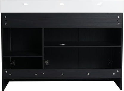 48 Inch Freestanding Bathroom Vanity,48" Bathroom Vanity with Sink,Modern Single Sink Bathroom Vanity Combo,Black Floor Stand Cabinet Set