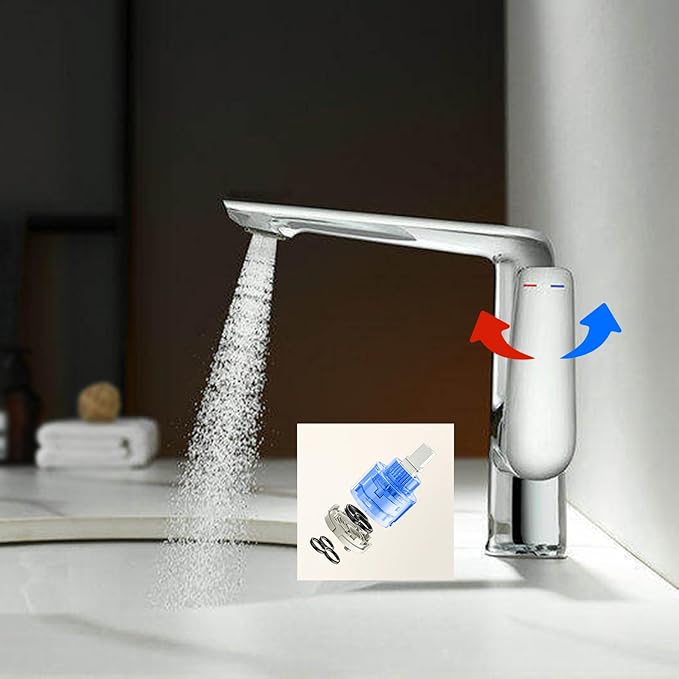 BiaoTeng Bathroom Faucets Single Handle Chrome Single Hole 2 Function Hot and Cold Brass Faucet for Bathroom Sink One Hole