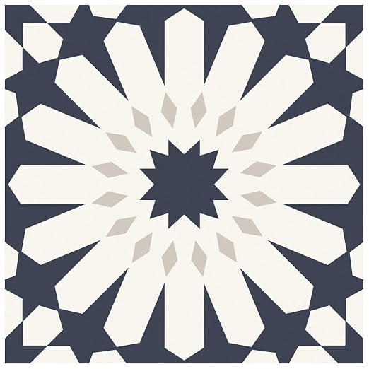 MORCART 20PCS 7.87" x 7.87" Peel and Stick Floor Tile,Dark Blue Floral Look | Self-Adhesive DIY Vinyl Flooring, Removable and Waterproof Tile Sticker for Bathroom, Kitchen, Wall, Bedroom, Stairs