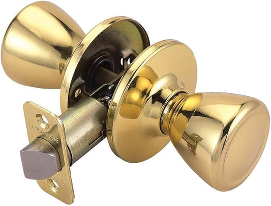 Design House Tulip Passage Door Knob for Hall and Closet, Fits Standard Doors, Polished Brass – Design House, 782730