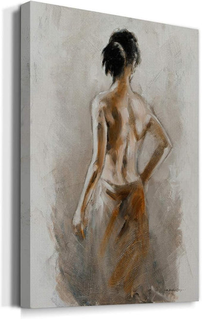 Renditions Gallery Woman Canvas Wall Art Abstract Paintings & Prints Exotic African Golden Beauty Canvas Modern Wall Hanging Decorations for Bedroom Living Room Office Kitchen - 32"x48" LT02