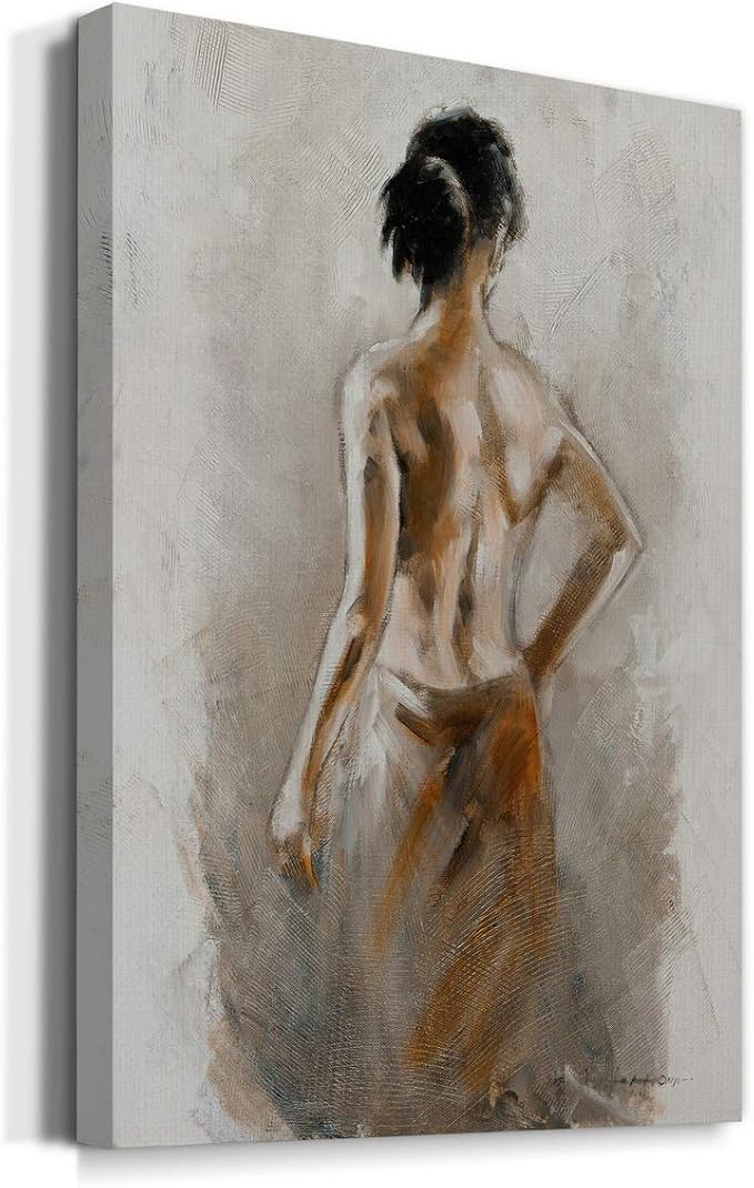 Renditions Gallery Woman Canvas Wall Art Abstract Paintings & Prints Exotic African Golden Beauty Canvas Modern Wall Hanging Decorations for Bedroom Living Room Office Kitchen - 12"x18" LT02