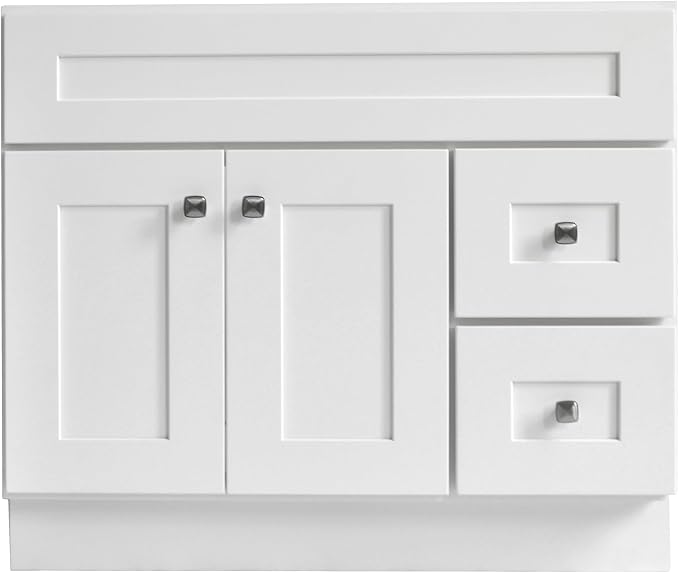 Design House Brookings Bathroom Vanity, 36", White | Adjustable Hinges, Freestanding, Contemporary/Modern, Wood, Bath, 586958