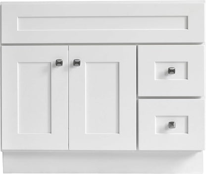 Design House Brookings Bathroom Vanity, 36", White | Adjustable Hinges, Freestanding, Contemporary/Modern, Wood, Bath, 586958