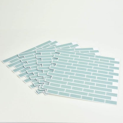 In Home NH2361 Sea Glass Peel & Stick Backsplash Tiles, Blue