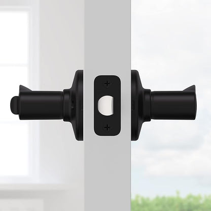 Kwikset Balboa Entry Door Handle with Lock and Key, Secure Keyed Reversible Lever Exterior, Doorlock, For Front Entrance and Bedrooms, Matte Black, Pick Resistant Smartkey Rekey Security