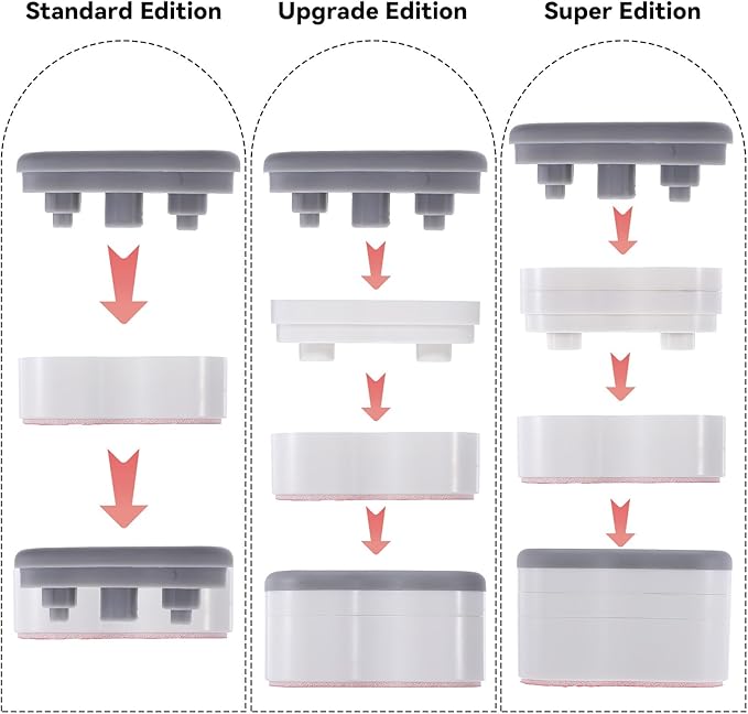 8Pcs Bidet Height-increasing Pads Toilet Seat Risers Toilet Lid Rubber Bumpers with 2 Heights Adjustment Grey & Clear Self Adhesive Universal Bidet Bumpers Replacement Bumpers for Toilet Seat