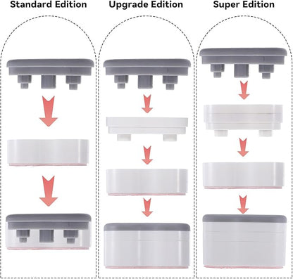 8Pcs Bidet Height-increasing Pads Toilet Seat Risers Toilet Lid Rubber Bumpers with 2 Heights Adjustment Grey & Clear Self Adhesive Universal Bidet Bumpers Replacement Bumpers for Toilet Seat