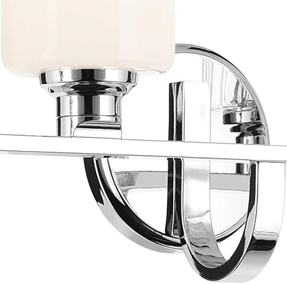 Kichler Gioe 32.25" 4-Light Vanity Light with Opal Glass in Chrome, Damp Rated, for Bathroom, Powder Room, Over a Mirror, (32.25" W x 10.5" H), 55227CH