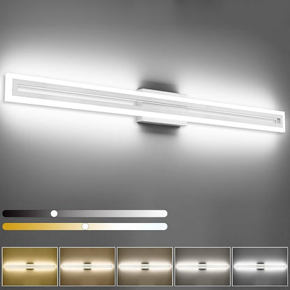 SOLFART Brushed Nickel Vanity Lights for Bathroom 48 Inch 5 Color Adjustable Vanity Lighting Over Mirror 5CCT
