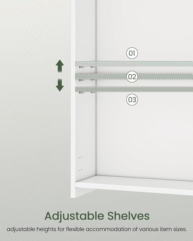 CHOEZON Bathroom Medicine Mirror Cabinet, 13.8'' x 19.7'', Wall-Mounted Bathroom Vanity with Mirror, Bathroom Medicine Cabinet with Storage Function, Hanging Storage Cabinet, Adjustable Shelves, White