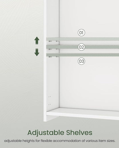 CHOEZON Bathroom Medicine Mirror Cabinet, 13.8'' x 19.7'', Wall-Mounted Bathroom Vanity with Mirror, Bathroom Medicine Cabinet with Storage Function, Hanging Storage Cabinet, Adjustable Shelves, White