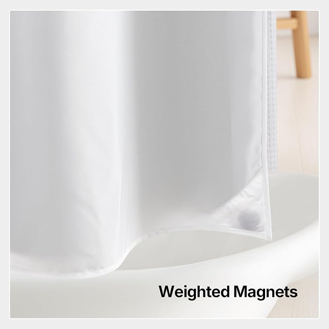 River Dream Fabric Snap in Shower Curtain Liner Replacement,White,70x54 | with Magnets,Detachable Liner,Quick Dry，Machine Washable，Fit for River Dream 71(W) x 74(H) with Window Shower Curtain