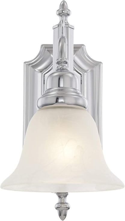 Livex Lighting 1281-05 Bath Vanity with White Alabaster Glass Shades, Chrome