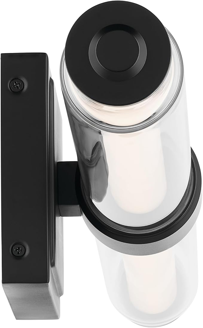 Kichler Laurene LED Bath Bar Light, Black | Linear vanity light with clear glass for bathroom mirrors (26.5" x 5"), 55238BKLED