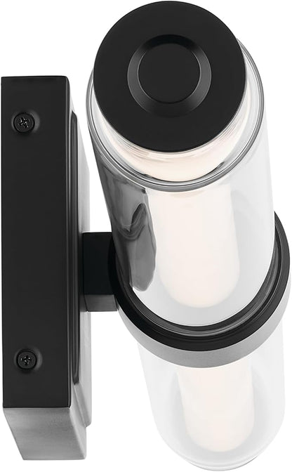 Kichler Laurene LED Bath Bar Light, Black | Linear vanity light with clear glass for bathroom mirrors (26.5" x 5"), 55238BKLED