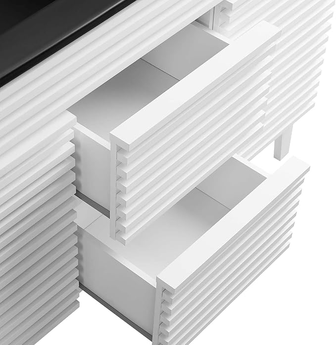 Modway Render 48" Double Bathroom Vanity in White Black