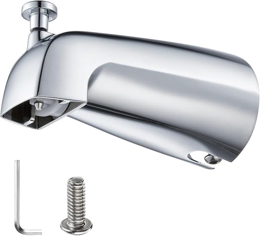 Slip-on Tub Spout with Diverter, Compatible with 1/2 Inch Copper Tube Fit, Bathroom Bathtub Spout 1-Pack (Polished Chrome)