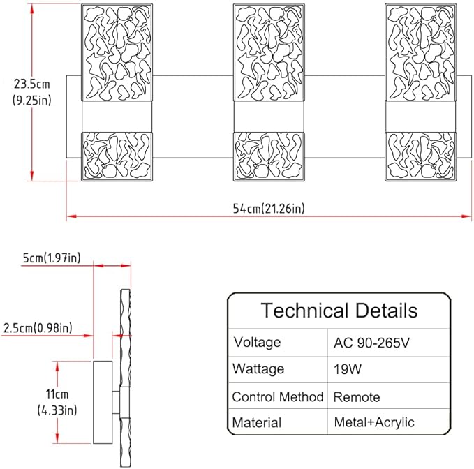Modern Brushed Nickel 6-Lights Bathroom Vanity Light, Eleglant Nickel LED Bathroom Light Fixtures over Mirror, Dimmable Acrylic Shade Wall Lighting Fixtures, Hardwired Wall Light(H9.25in, L21.26in)