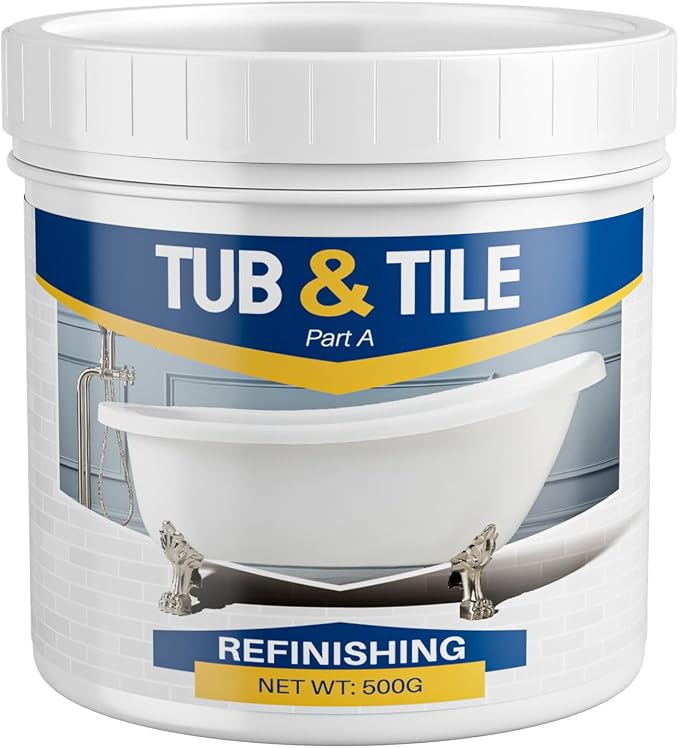 Tub and Tile Paint, Tub Refinishing Kit Water Based, 16.5oz White Quick-Dry Tile Paint for Wall & Floor, Sink Bathtub Paint for Bathroom, Kitchen, Toilets,