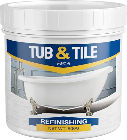 Tub and Tile Paint, Tub Refinishing Kit Water Based, 16.5oz White Quick-Dry Tile Paint for Wall & Floor, Sink Bathtub Paint for Bathroom, Kitchen, Toilets,