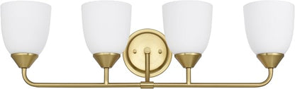 Gold 4-Light Traditional Bathroom Vanity Light Fixtures Over Mirror, Modern Vanity Lights for Living Room, Standard E26 Base, Aged Brass