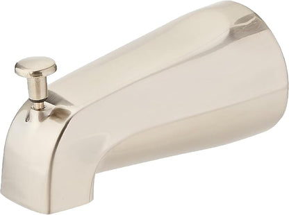 EZ-FLO 5 Inch Zinc Bath Tub Diverter Spout, 1/2 Inch IPS Pipe, Brushed Nickel, 15080